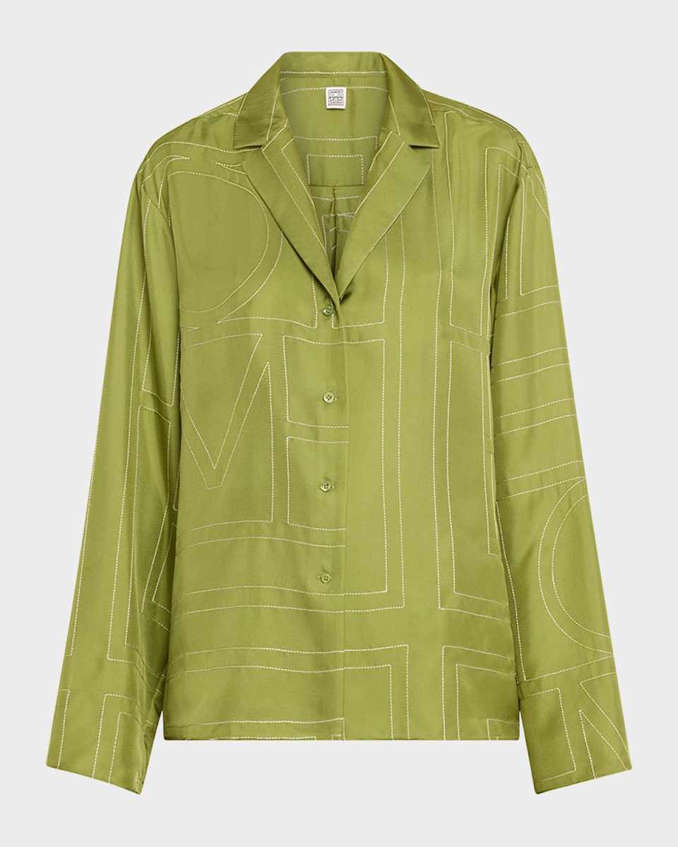 Monogram Silk Pajama Top
